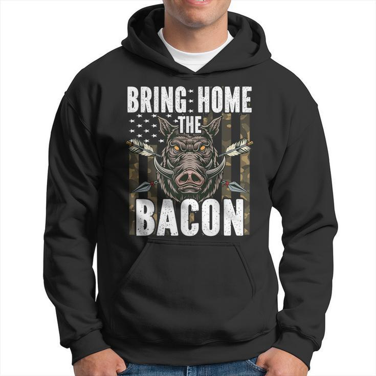 Bring Home The Bacon Hog Hunting Boar Wild Pig Hunter Hoodie