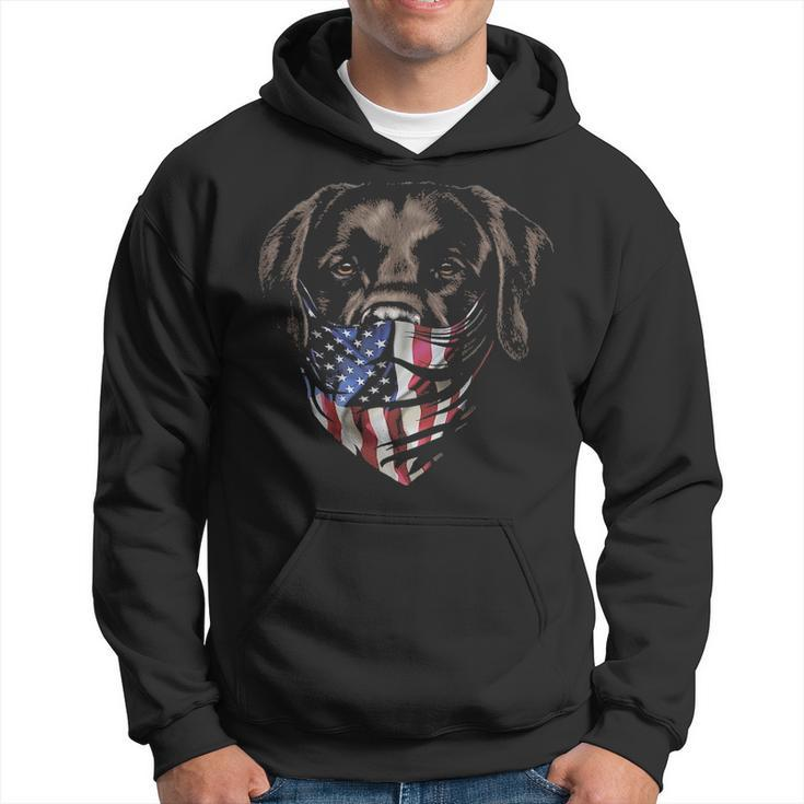 Brown Labrador In Patriotic Usa America Bandana Dog Hoodie