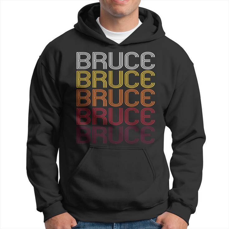 Bruce Retro Wordmark Pattern Vintage Style Hoodie