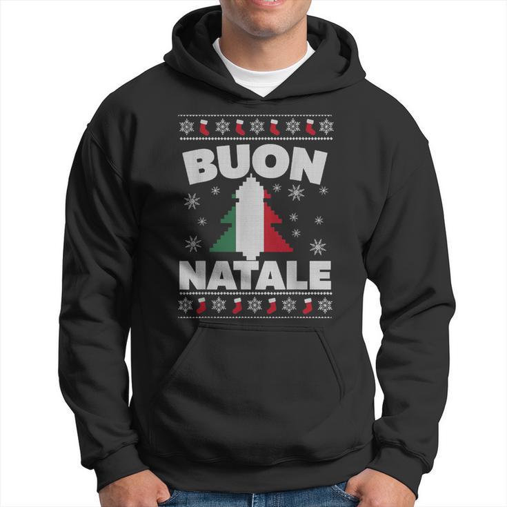 Buon Natale Merry Christmas Tree Italian Ugly Xmas Sweater Hoodie