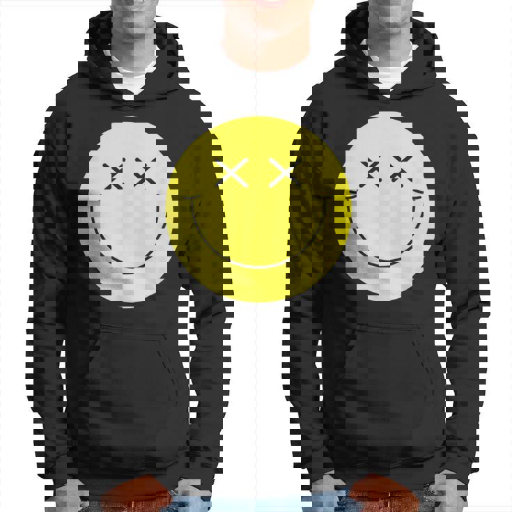 Camisa De Cara Sonriente Amarilla Con Ojos En X Y Cara Sonriente Sudadera