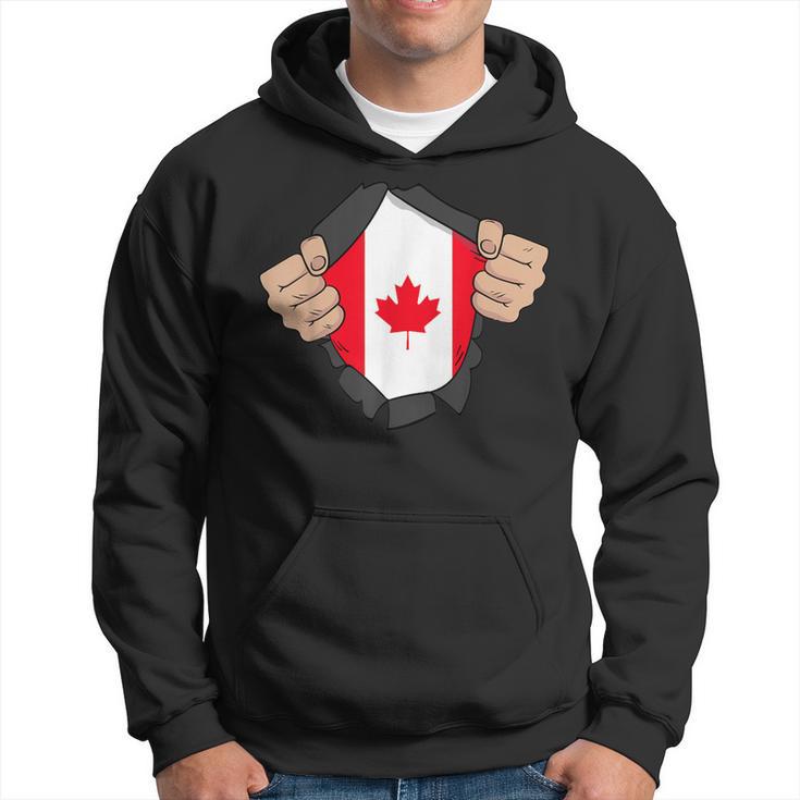 Canada National Flag With Ripped Hoodie