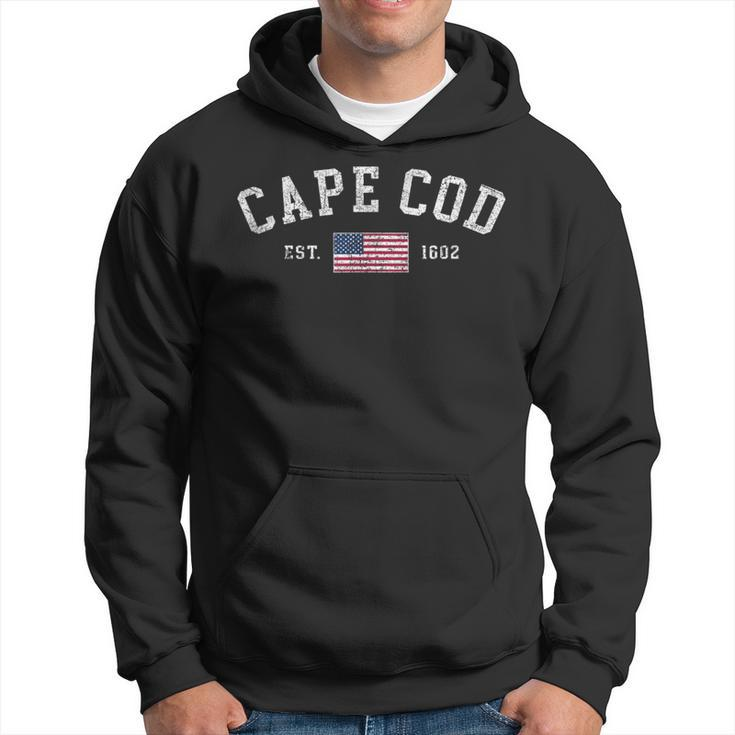 Cape Cod Massachusetts Us Flag Est 1602 Vacation Souvenir Hoodie