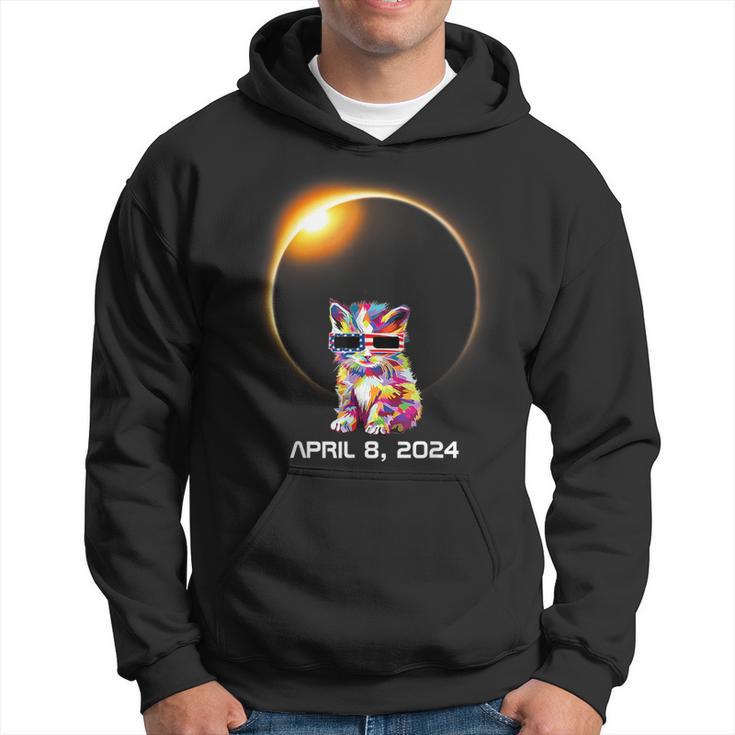 Cat 2024 Solar Eclipse Totality Glasses Hoodie