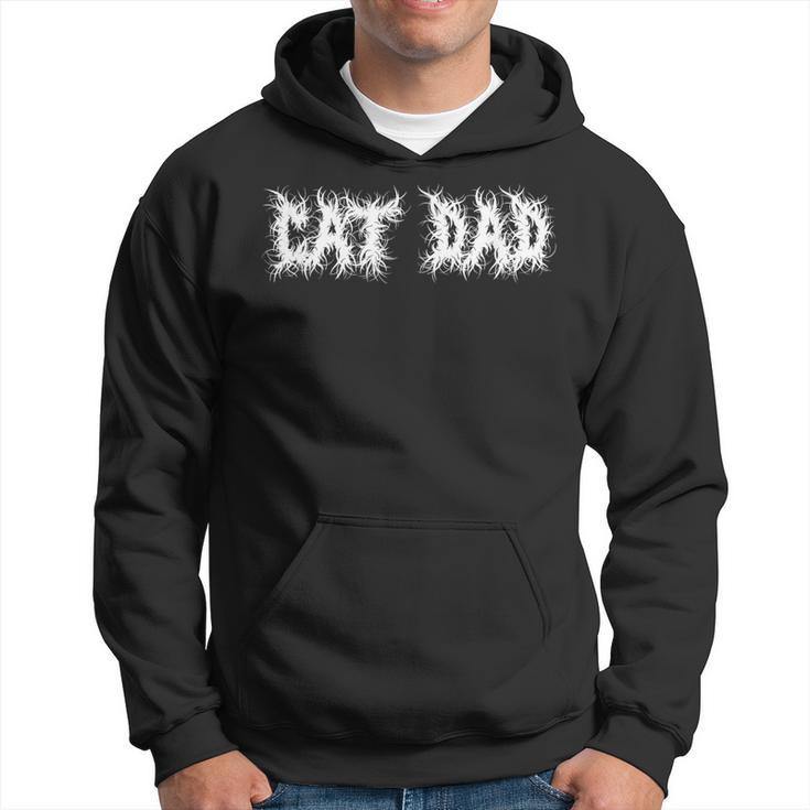Cat Dad Metalcore Band Metalhead Heavy Death Metal Font Hoodie