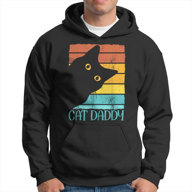 Cat Daddy Vintage Eighties Style Cat Dad Fathers Day Hoodie