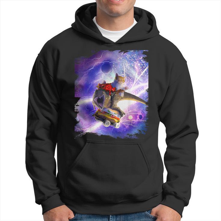 Cat Frog Dinosaur With Hamburger Skateboard Hoodie