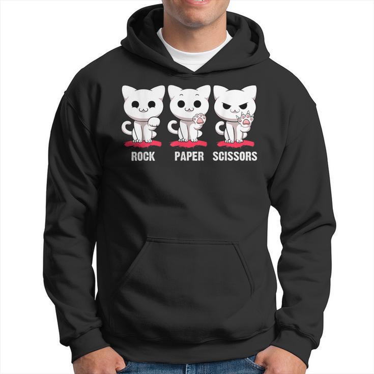 Cat Rock Paper Scissors Cute Cat Paws Cat Kitty Lover Hoodie