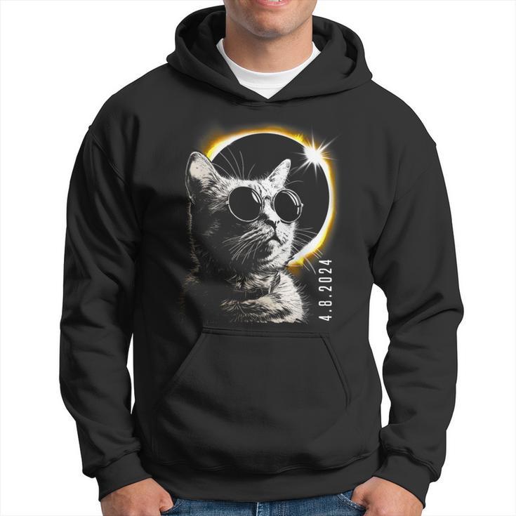 Cat Total Solar Eclipse 2024 Glasses April 8 Women Hoodie