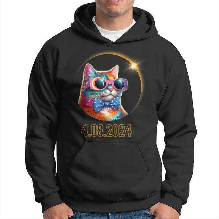 Cat Wearing Solar Eclipse Glasses Total Solar Eclipse 2024 Hoodie
