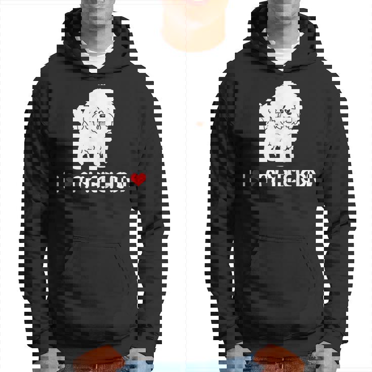 Chemise Bichon Frise I Love My Bichon Sweat à capuche