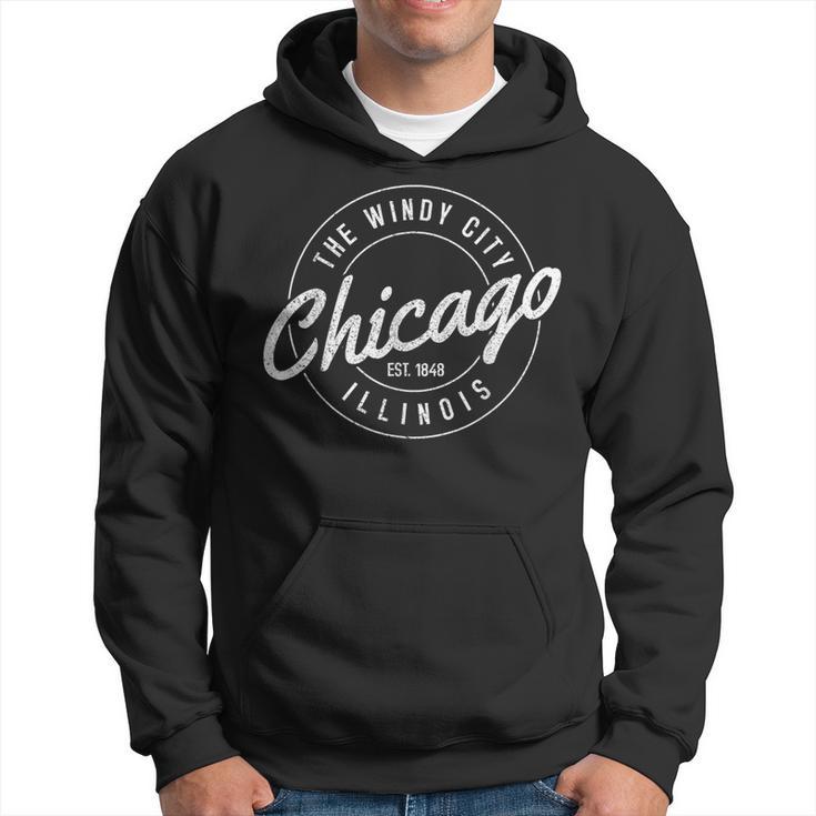 Chicago Est 1848 Illinois The Windy City Souvenir Hoodie