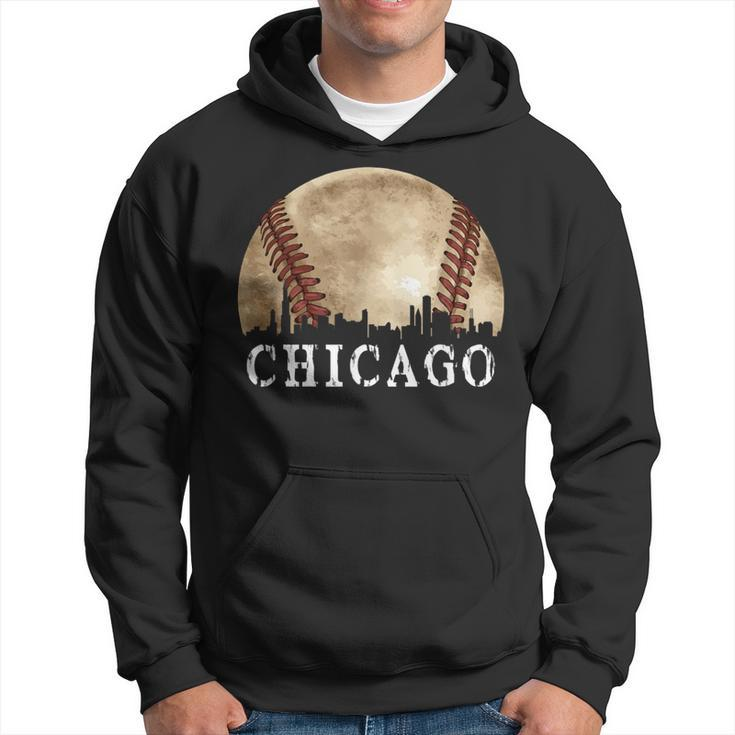 Chicago Skyline City Vintage Baseball Lover Hoodie