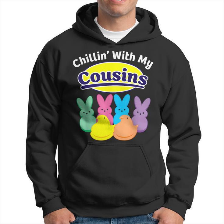 Chillin With My Cousins Colorful Bunnies Easter Girls Boys Hoodie