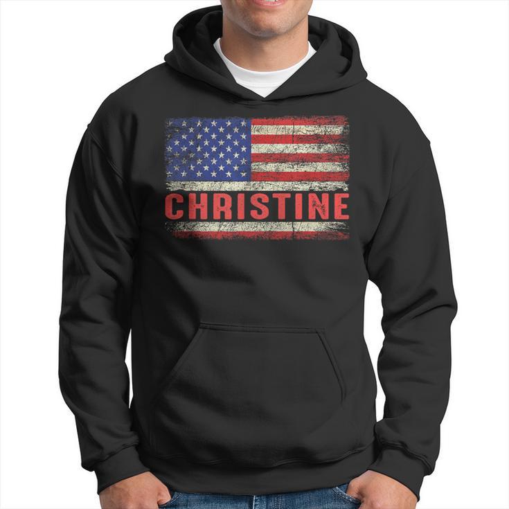 Christine Name American Flag Christine First Name Hoodie