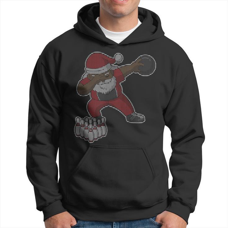 Christmas Bowling Black African American Santa Claus Bowler Hoodie