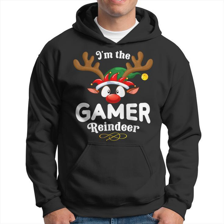 Christmas Pjs Gamer Xmas Reindeer Matching Hoodie