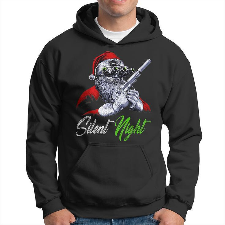 Christmas Santa Claus Guns Silent Night Santa Xmas Matching Hoodie