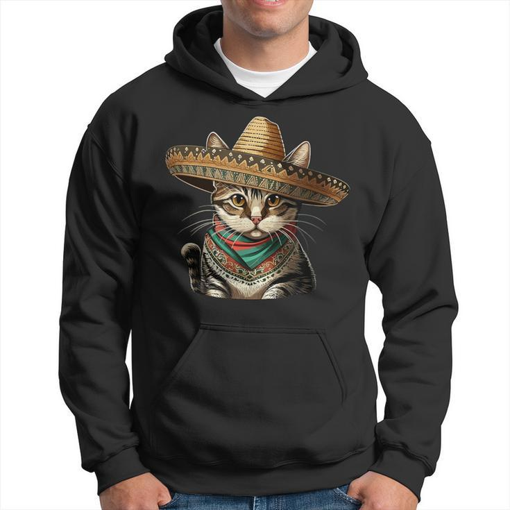 Cinco De Mayo Cat Party Mexican Sombrero Cat Lover Women Hoodie