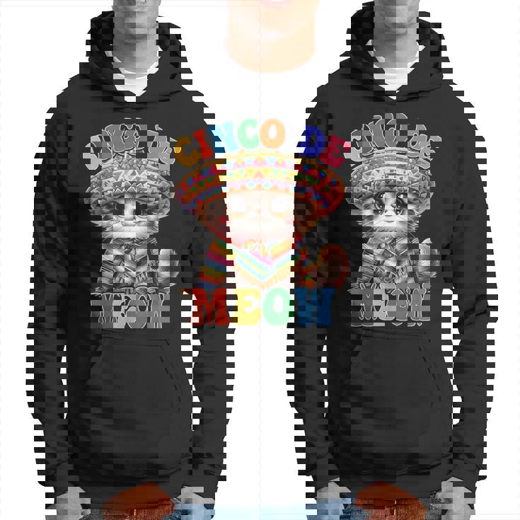 Cinco De Meow Cute Cat With Sombrero Cinco De Mayo Hoodie