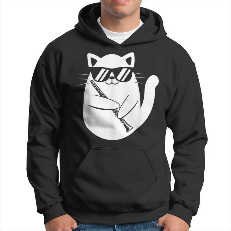 Clarinet Player Cat Clarinetist Music Lover Marching Band Hoodie