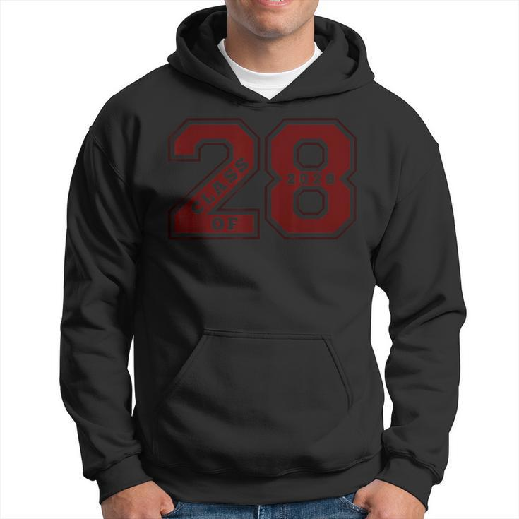 Class Of 2028 Maroon Letterman Style Class Of 28 Swag 1 Hoodie