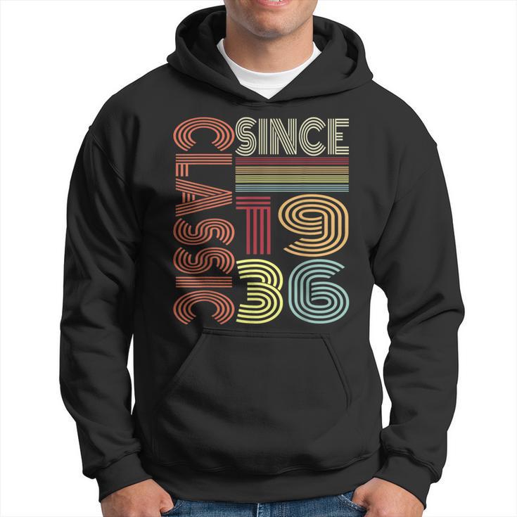 Classic Since 1936 Vintage Retro Style Birthday Graphic Hoodie