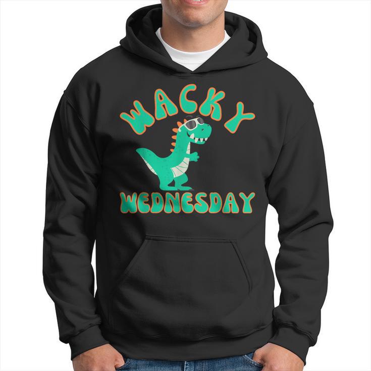 Classic Wacky Wednesday  Green Dinosaur Mismatch Hoodie