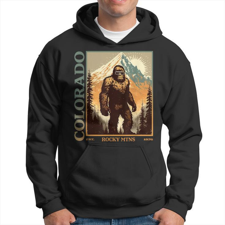Colorado Mountain Bigfoot Retro Vintage 80S Sasquatch Hoodie