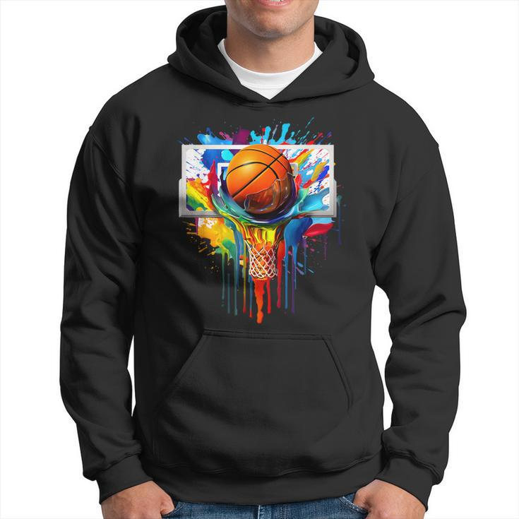 Colorful Basketball Tie Dye Color Splash Hoop Net Slam Dunk Hoodie