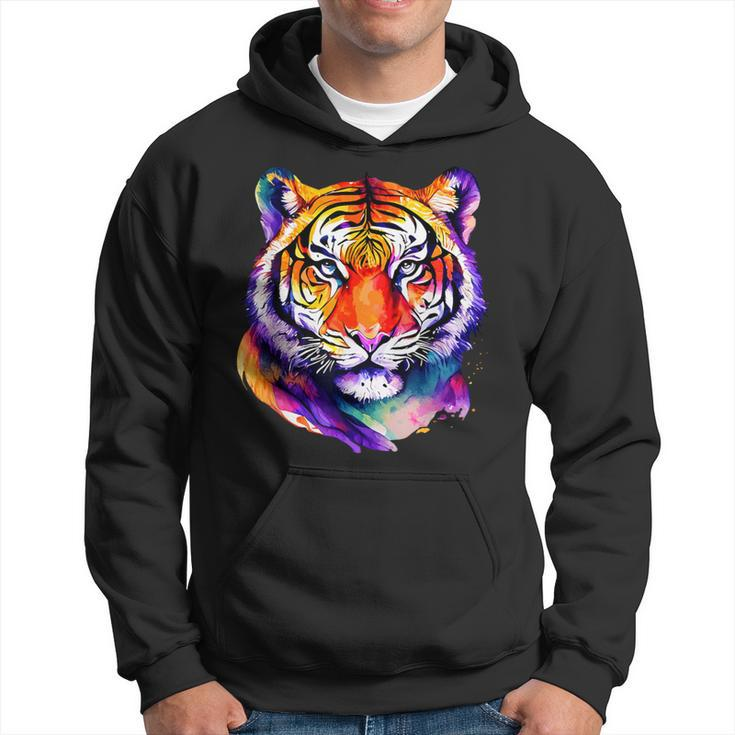 Colorful Tiger Face Neture Wild Animal Pet Lovers Men's Hoodie