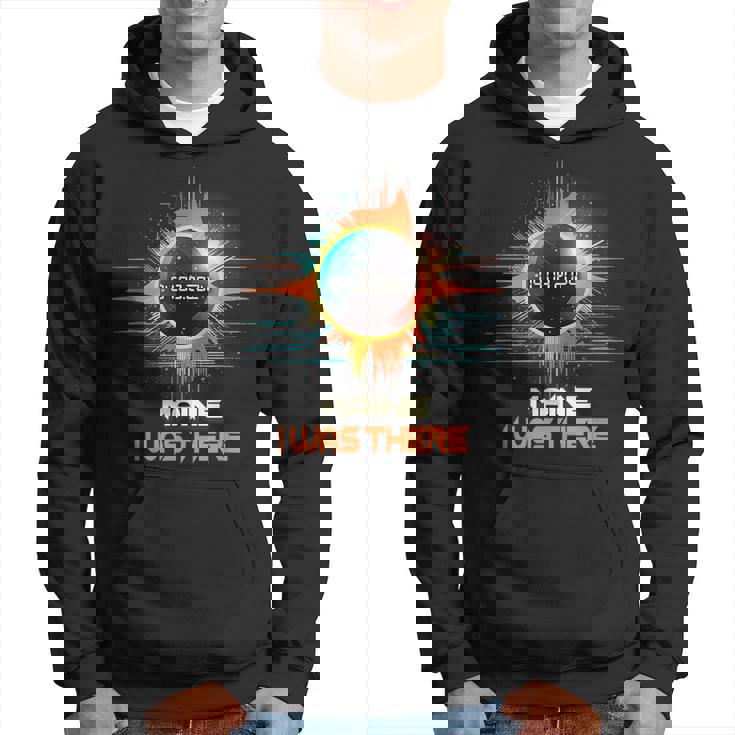Colorful Total Solar Eclipse 2024 Maine Hoodie