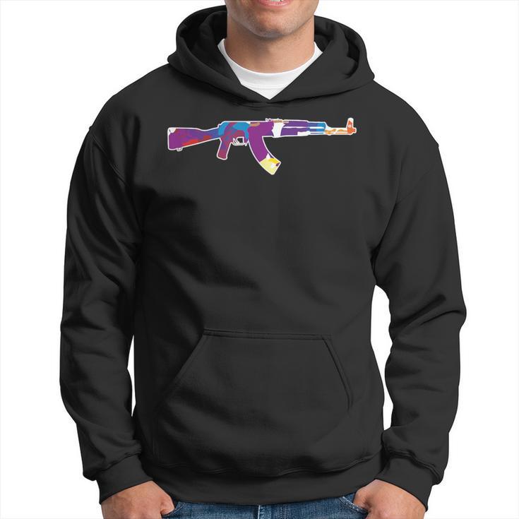 Coloured Ak 47 Weapon Peace War Sign Hoodie