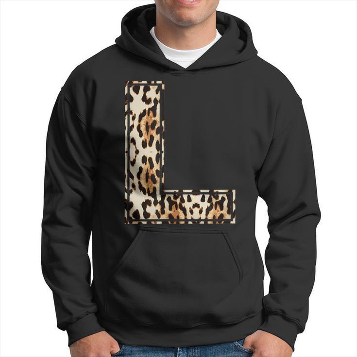 Cool Letter L Initial Name Leopard Cheetah Print Hoodie