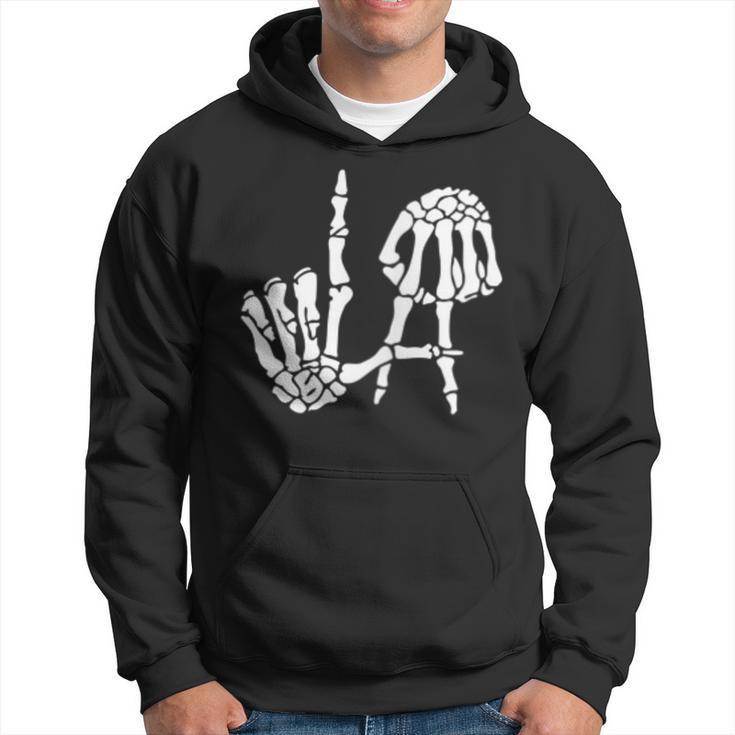 Cool Los Angeles With Skeleton La Sign Hoodie