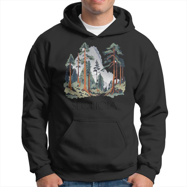 Cool Sequoia National Park Hiking Watercolor Graphic Hoodie