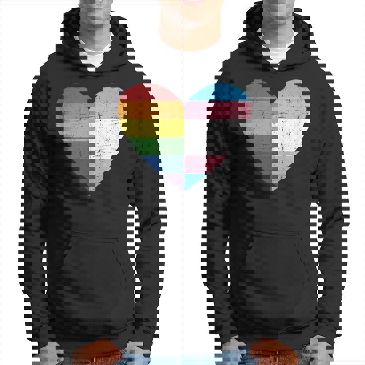 Corazón Con Arco Iris Y Bandera Transgénero Sin Mangas Sudadera