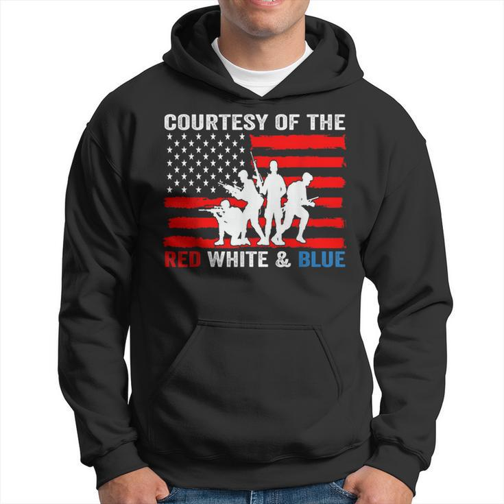 Courtesy Of The Red White And Blue Patriotic Us Flag Hoodie