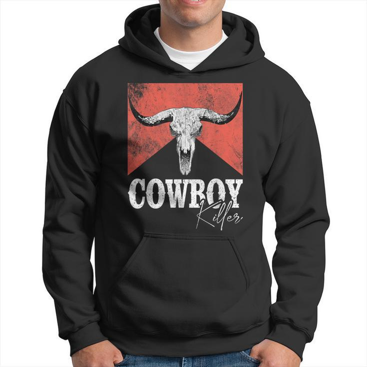 Cowboy Killers Bull Skull Howdy Punchy Western Country Music Hoodie