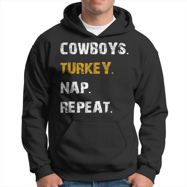 Cowboys Turkey Nap Repeat Thanksgiving Football Hoodie