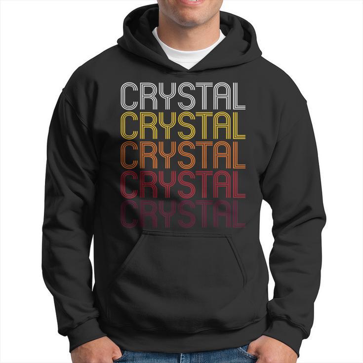 Crystal Retro Wordmark Pattern Vintage Style Hoodie