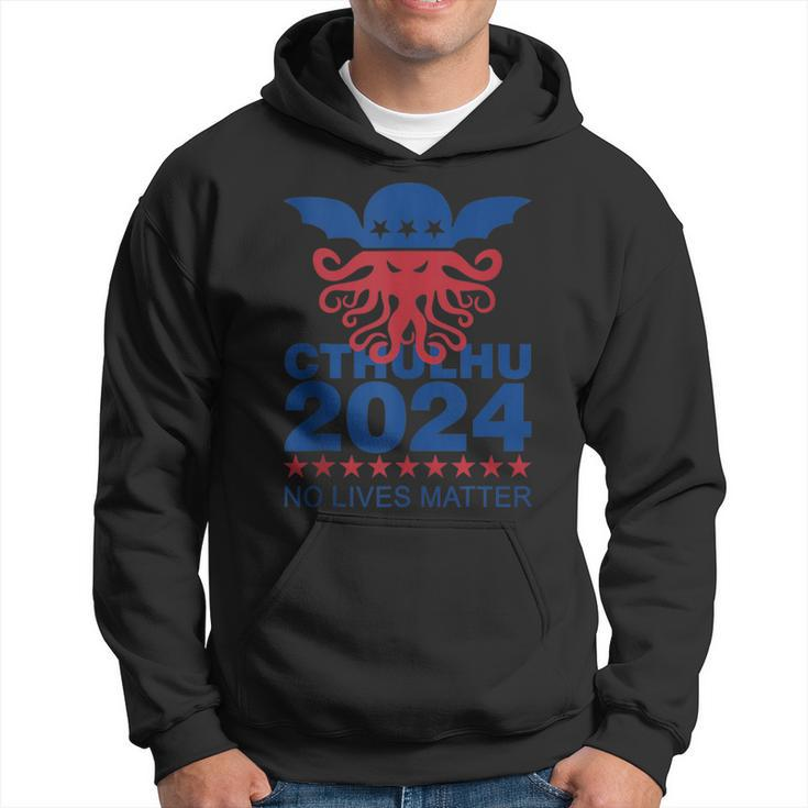 Cthulhu For President 2024 No Lives Matter Necronomicon Goth Hoodie
