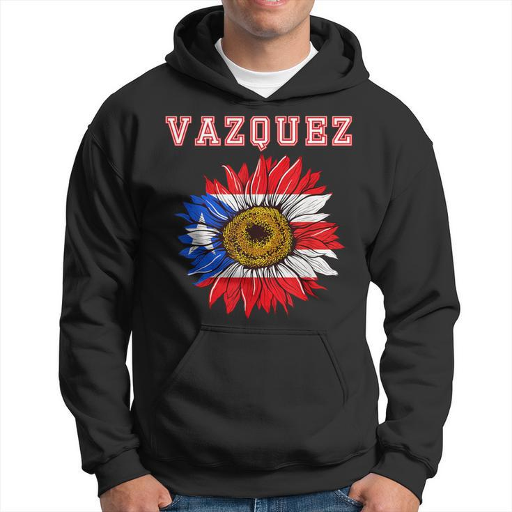 Custom Vazquez Surname Family Name Puerto Rico Flag Hoodie