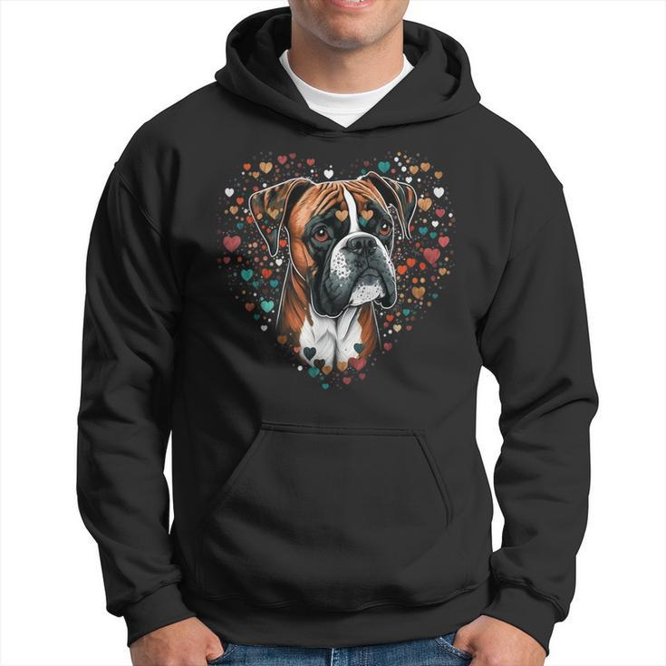 Cute Boxer Dog On Boxer Dog Lover Hoodie