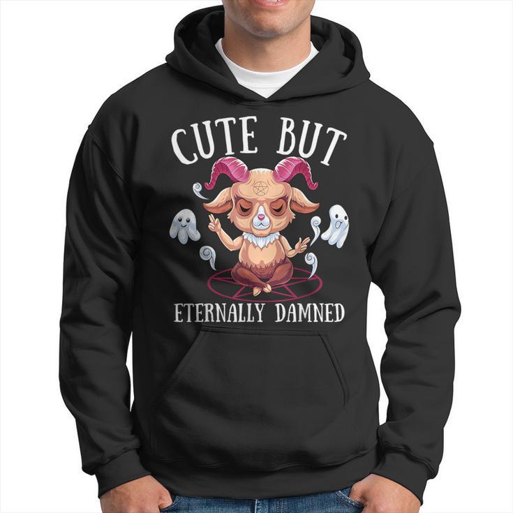 Cute But Damned Baphomet Gothic Goat Satanist Pentagram Hoodie