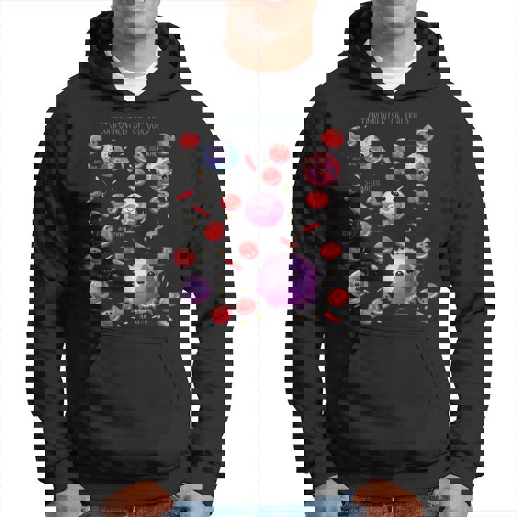 Cute White And Red Blood Cells Components Of Blood Hoodie