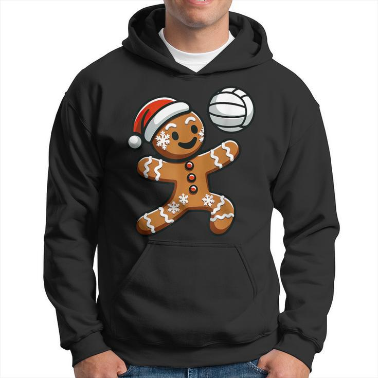 Cute Gingerbread Man Volleyball Christmas Kid Boys Hoodie