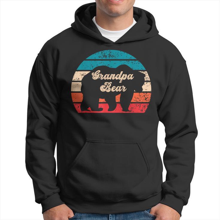 Cute Grandpa Bear Sunset Silhouette Fun Retro Fathers Day Hoodie