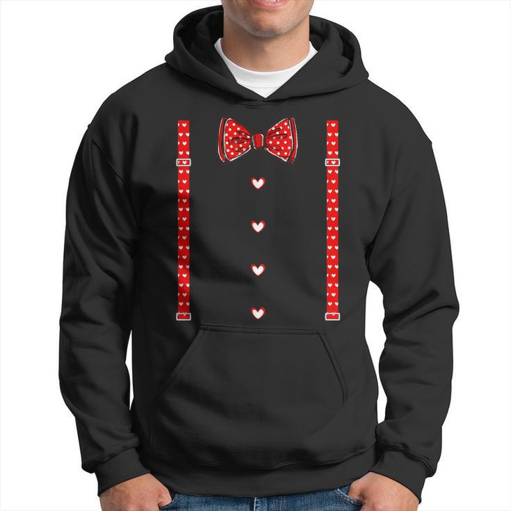 Cute Hearts Tie & Suspenders Boys Valentine's Day Hoodie