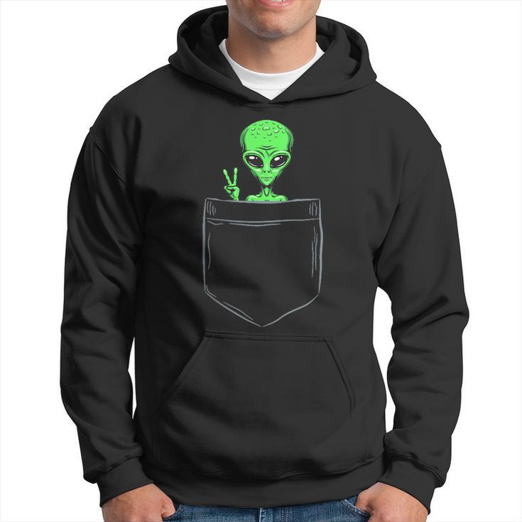 Cute Little Alien In Pocket Vintage Universe Ufo Idea Hoodie